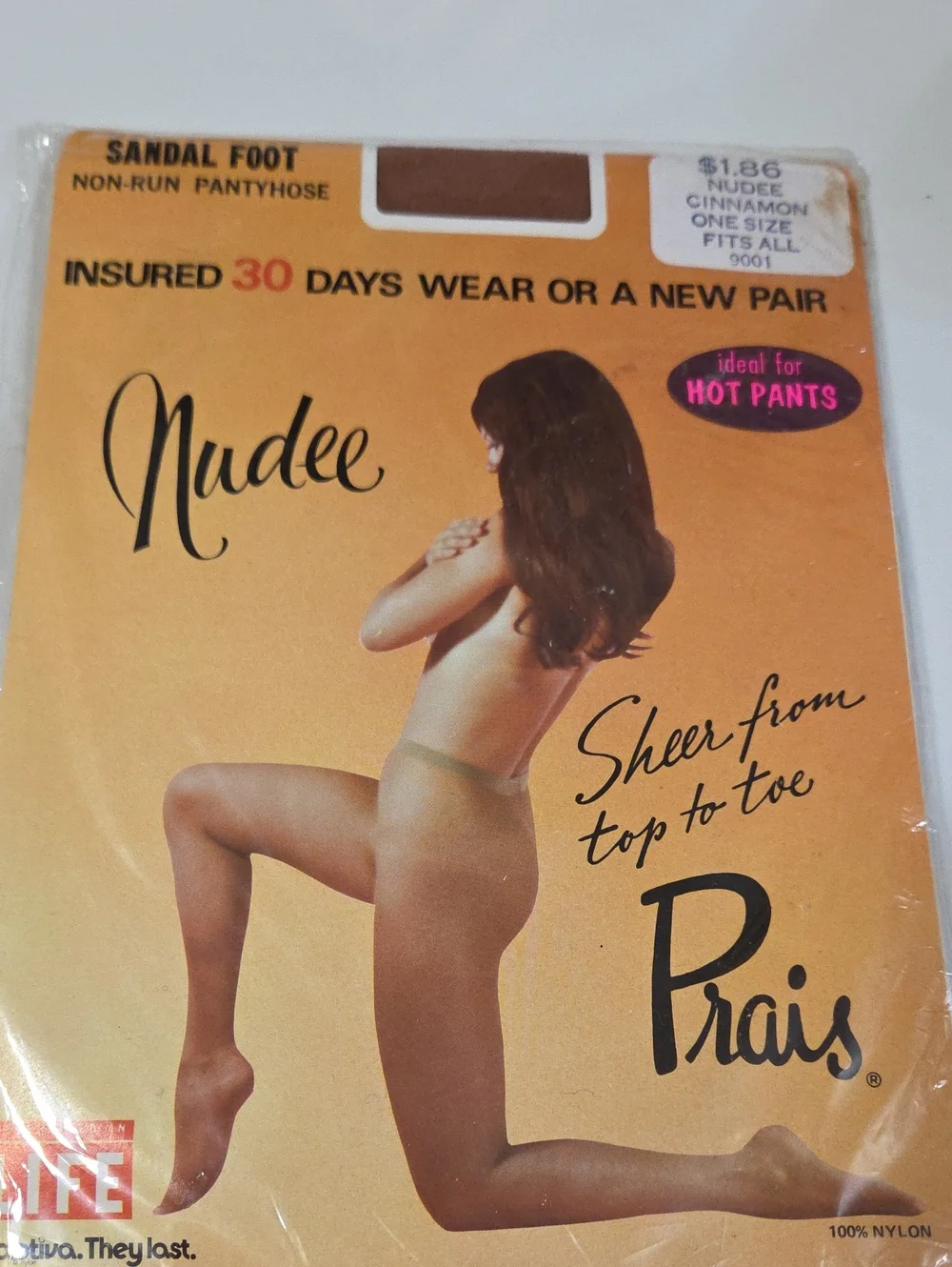 NUDE Sandal Foot Non-Run Pantyhose — Nude/Cinnamon